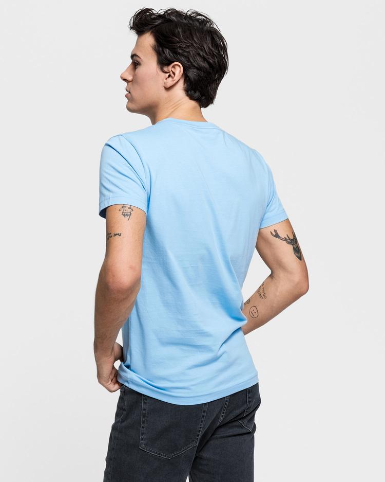 GANT męski T-shirt Original z dekoltem w kształcie litery V Slim Fit