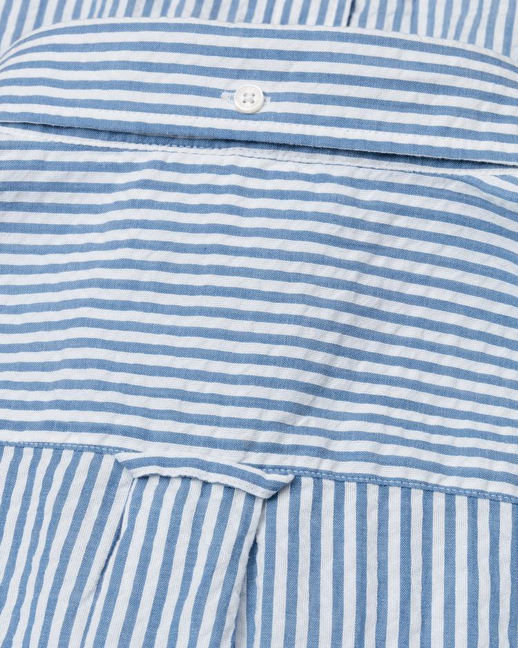 GANT Men's Blue Regular Fit Tech Prep Striped Shirt