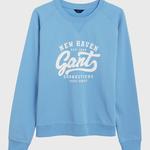 GANT Kadın Açık Mavi Logo Baskılı Sweatshirt