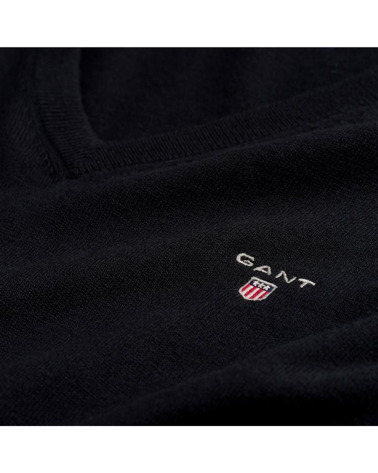GANT męski sweter z wełny z dekoltem w kształcie litery V