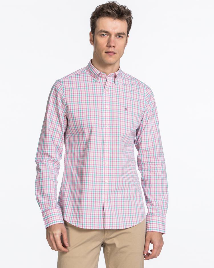 GANT Men's Pink Pique Slim Fit Shirt