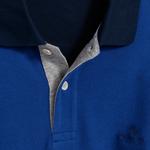 Męska, niebieska koszulka polo GANT z blokami piki