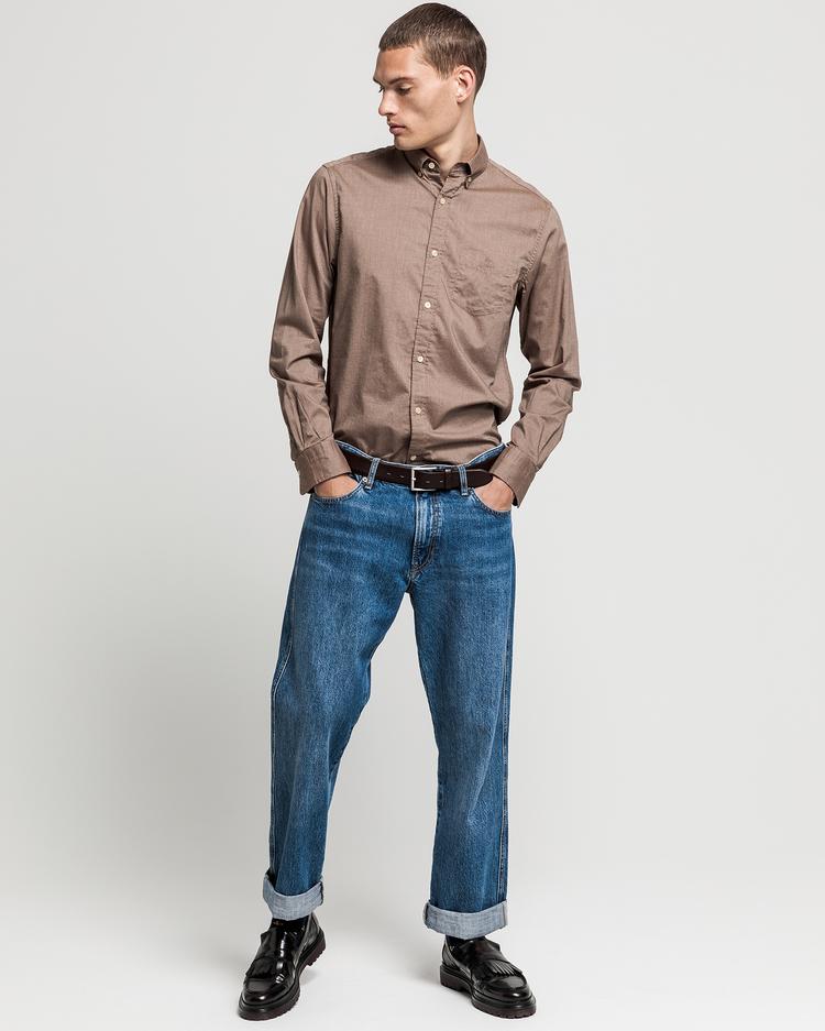 GANT Men's Winter Twill Solid Regular Fit Shirt