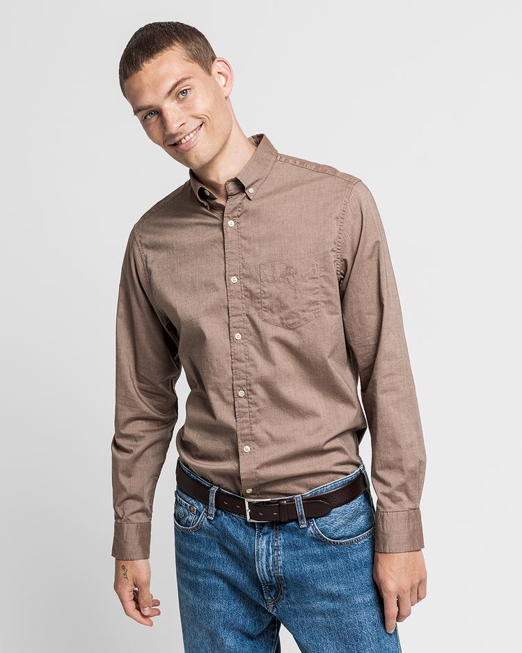 GANT Men's Winter Twill Solid Regular Fit Shirt