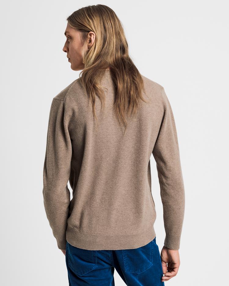 GANT męski sweter z bardzo delikatnej wełny jagnięcej z okrągłym dekoltem - 86211