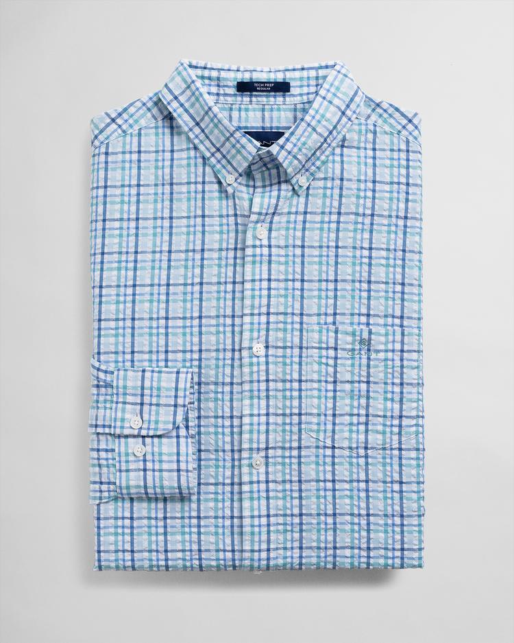 GANT Men's Blue Regular Fit Checked Shirt