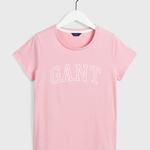 GANT damski T-shirt z logo Arch z półrękawkiem