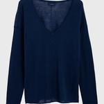GANT Women's Fine Knit Linen Vneck Sweater
