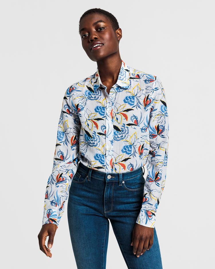 GANT Women's Floral Fly Pri Cot Silk Shirt