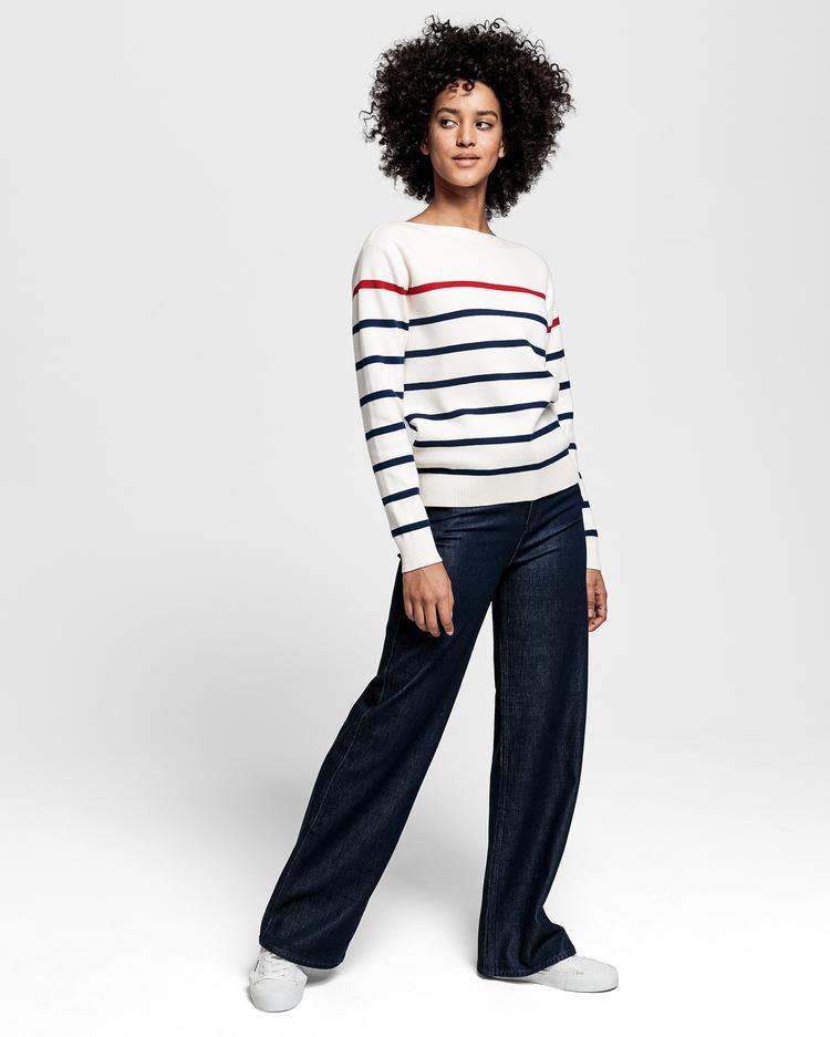 GANT Women's Boatneck Breton Stripe Sweater