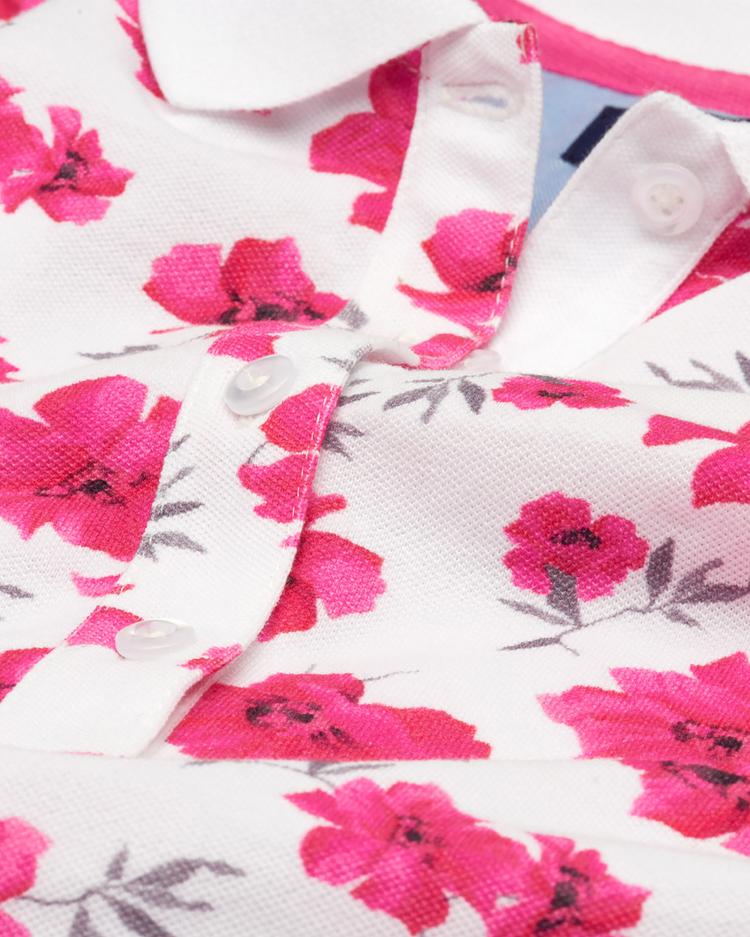 GANT Women's island Flower Pique Short Sleeve Polo