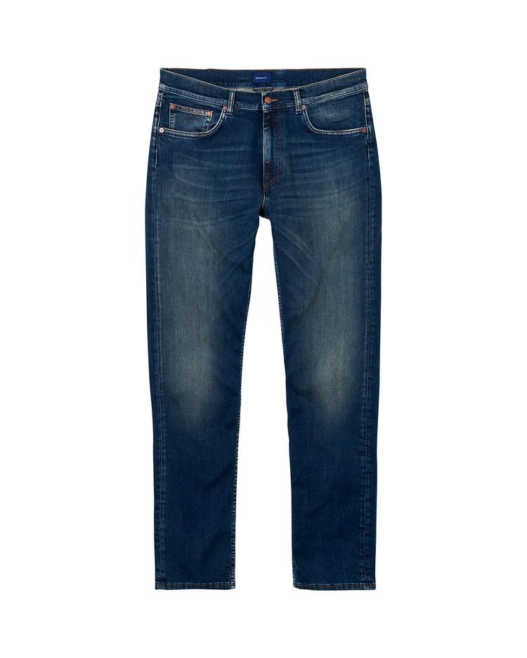 GANTMęskie granatowe spodnie jeansowe slim
