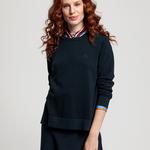GANT damski sweter z piki bawełnianej z okrągłym dekoltem