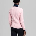 GANT Women's Stretch Cotton Cable V-Neck Sweater