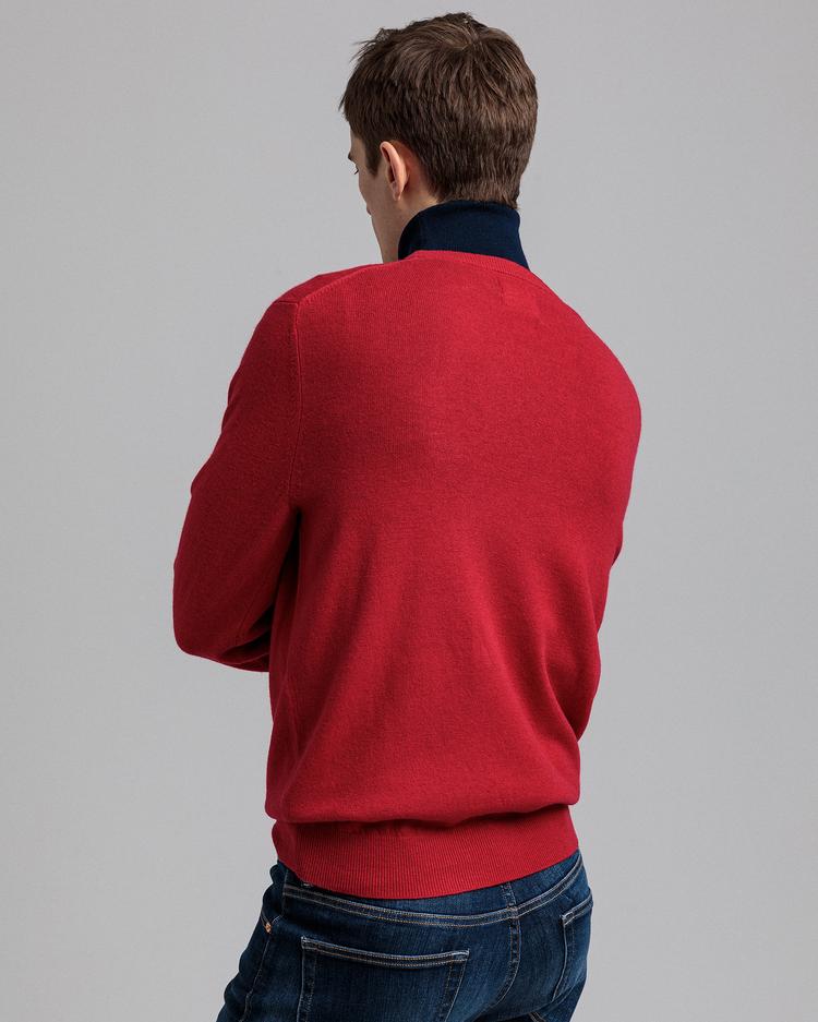 GANT męski sweter z bardzo delikatnej wełny jagnięcej z okrągłym dekoltem
