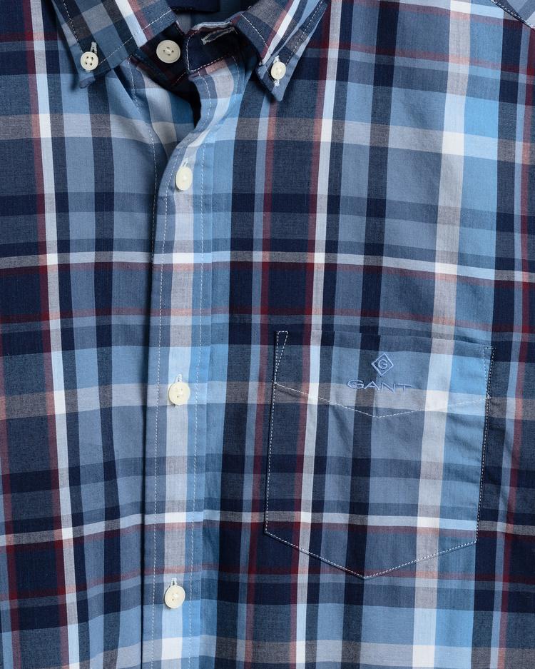 GANT Men's Tp indigo Madras Regular Fit Broadcloth Shirts
