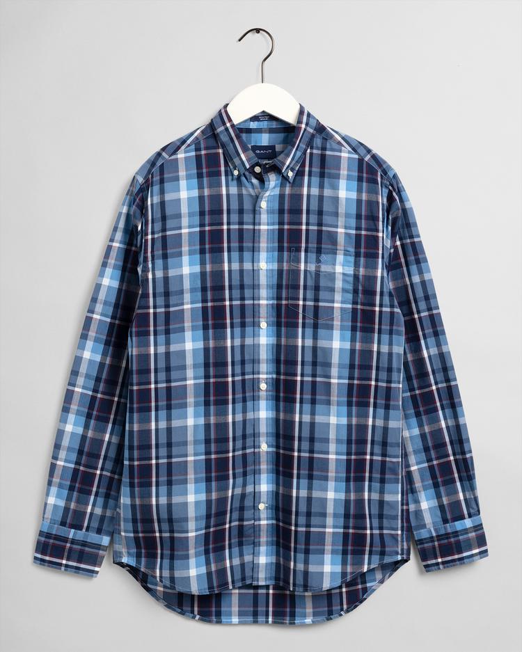 GANT Men's Tp indigo Madras Regular Fit Broadcloth Shirts