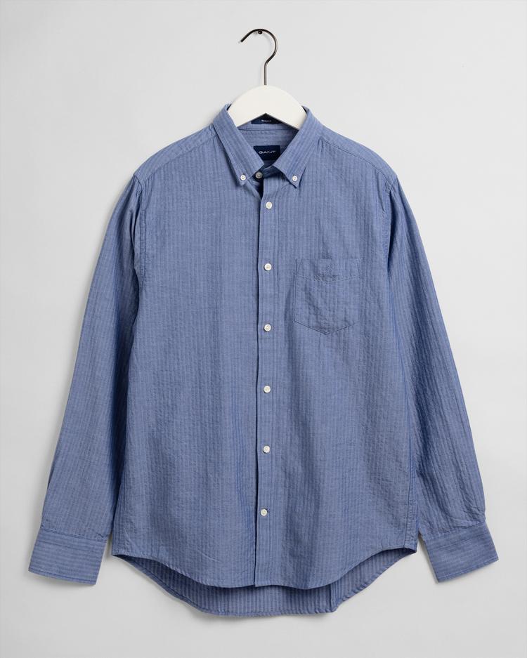 GANT Men's Seersucker Herringbone Regular Fit Broadcloth Shirts - 3016620
