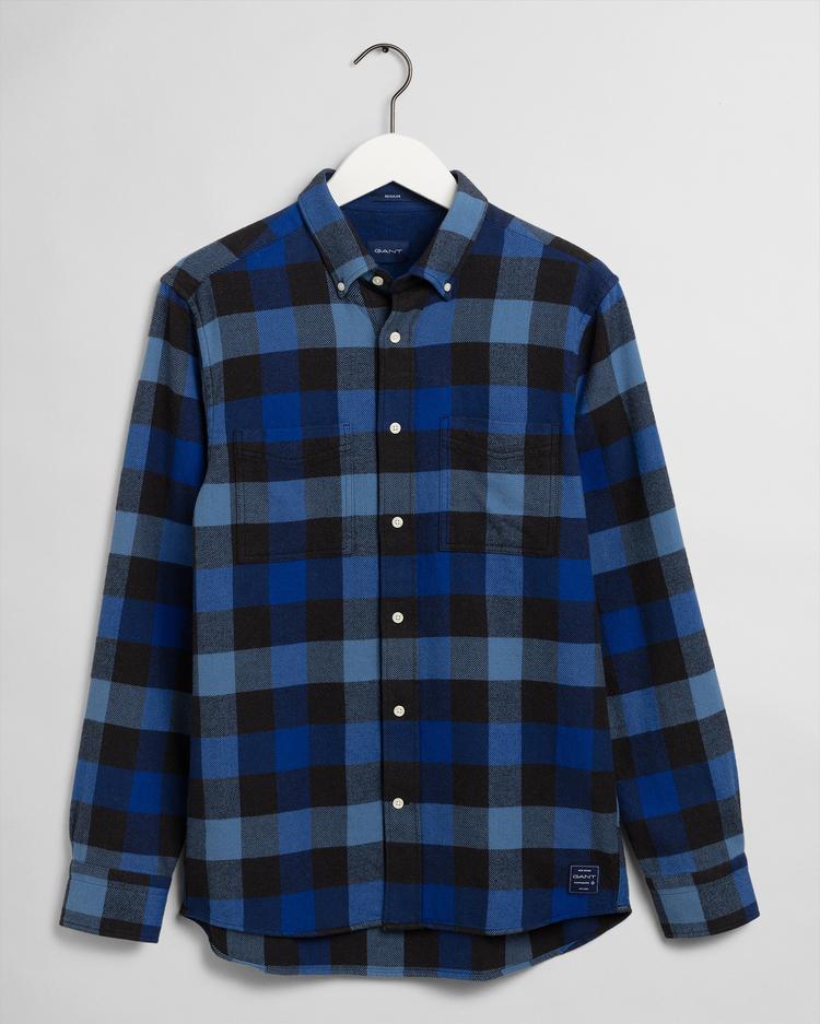 GANT Men's Flannel Melange Check Regular Fit Broadcloth Shirts
