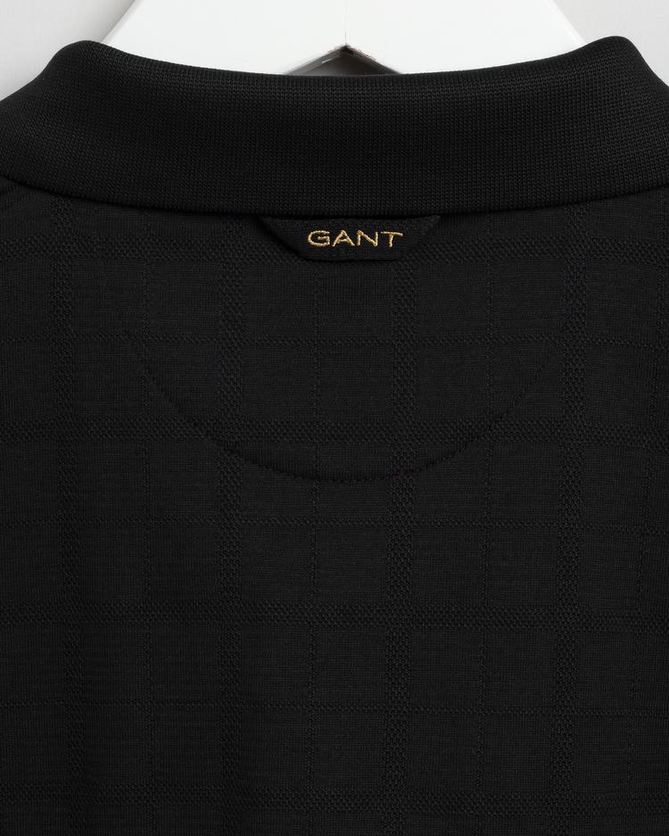 GANT Men's Texture Check Long Sleeve Rugger Polo