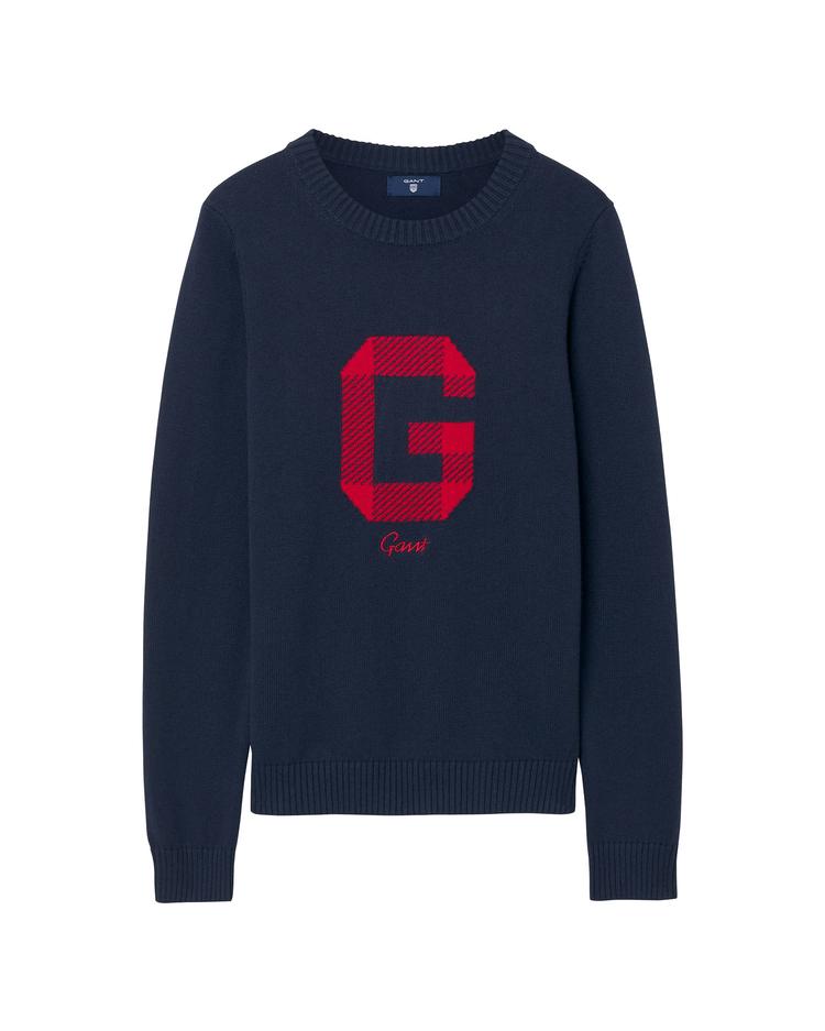 GANT Women's G logo Navy Blue Sweater