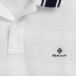 GANT Men's Texture Stripe Short Sleeve Rugger Polo