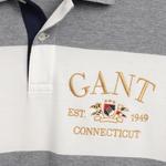GANT Men's Flag Crest Barstripe Short Sleeve Pique Polo