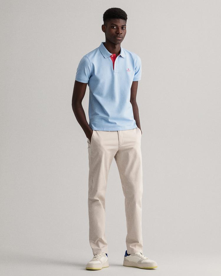 GANT Men's Contrast Collar Pique Short Sleeve Rugger Polo