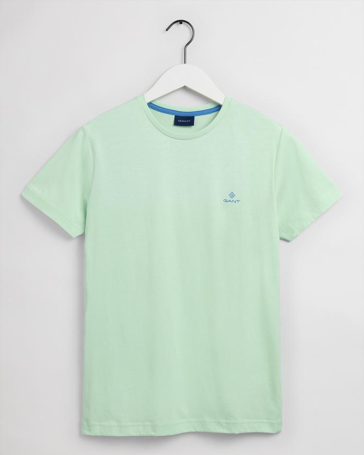 GANT męski T-shirt z logo w kontrastowym kolorze i krótkim rękawem