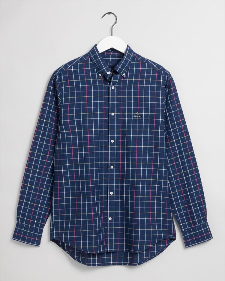 GANT Men's Regular Fit Cotton Linen Check Shirt