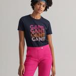 GANT damski T-shirt z krótkim rękawem z gradientową grafiką