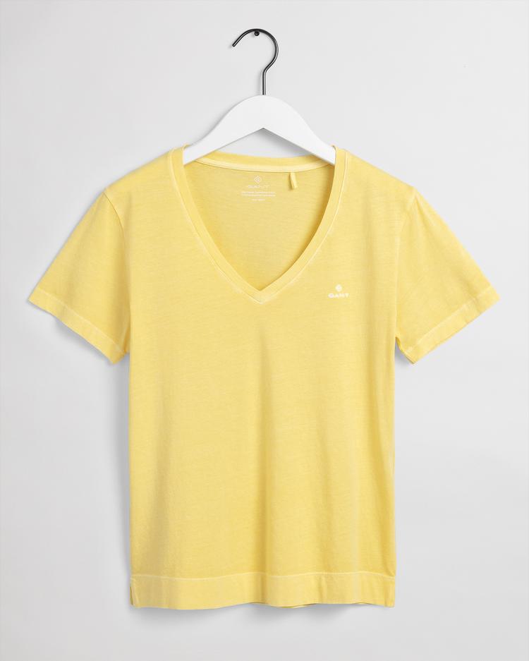 GANT damski T-shirtz dekoltem w kształcie litery V i krótkim rękawem
