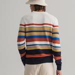 GANT Men's Multi Colored Striped C-Neck Sweater