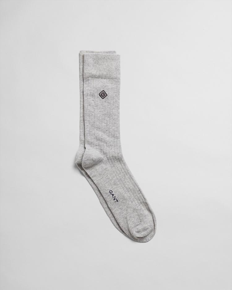 GANT Solid Ribbed Embroidered Socks