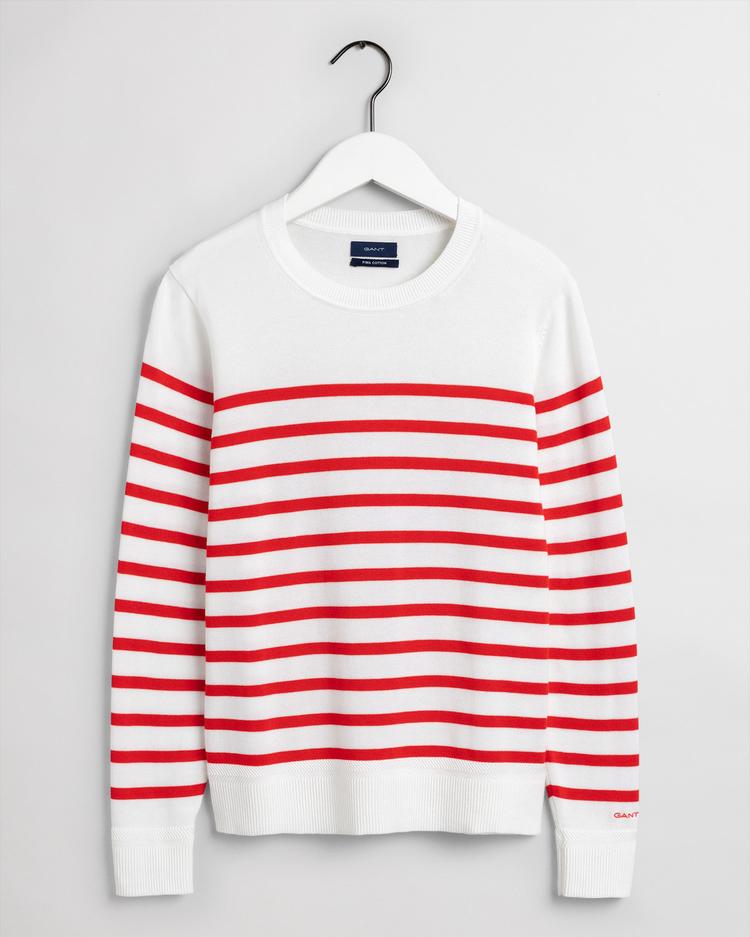 GANT Women's Breton Classic Stripe C -Neck Sweater