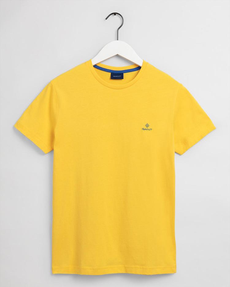 GANT męski T-shirt z logo w kontrastowym kolorze i krótkim rękawem