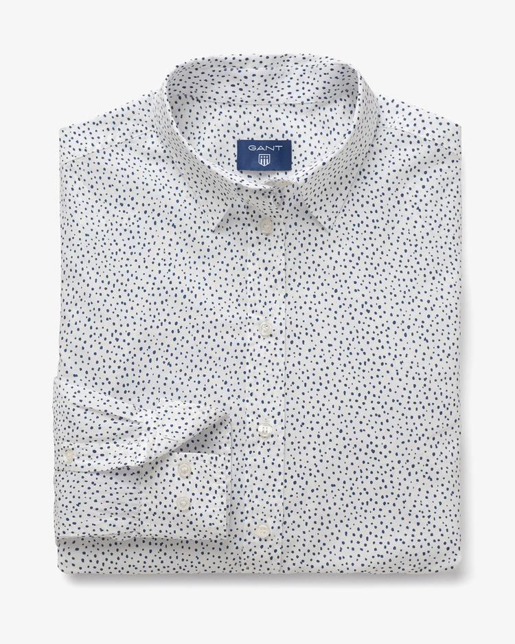 Biała koszula regularna w kropki - 4320032