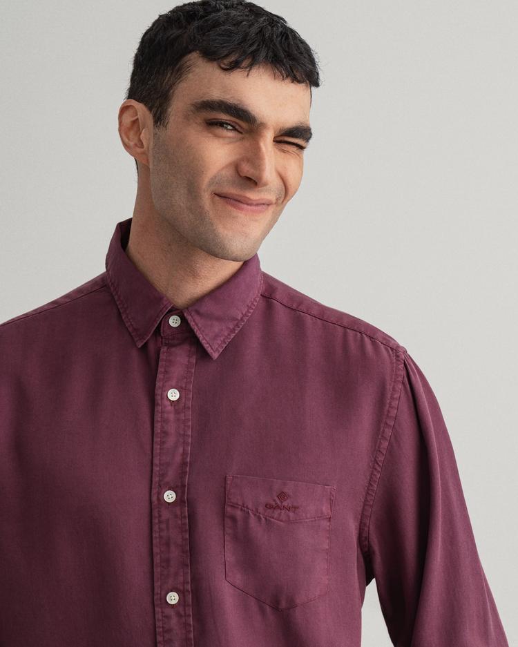 GANT męska koszula z lyocellu farbowana w całości Regular Fit Pure Prep