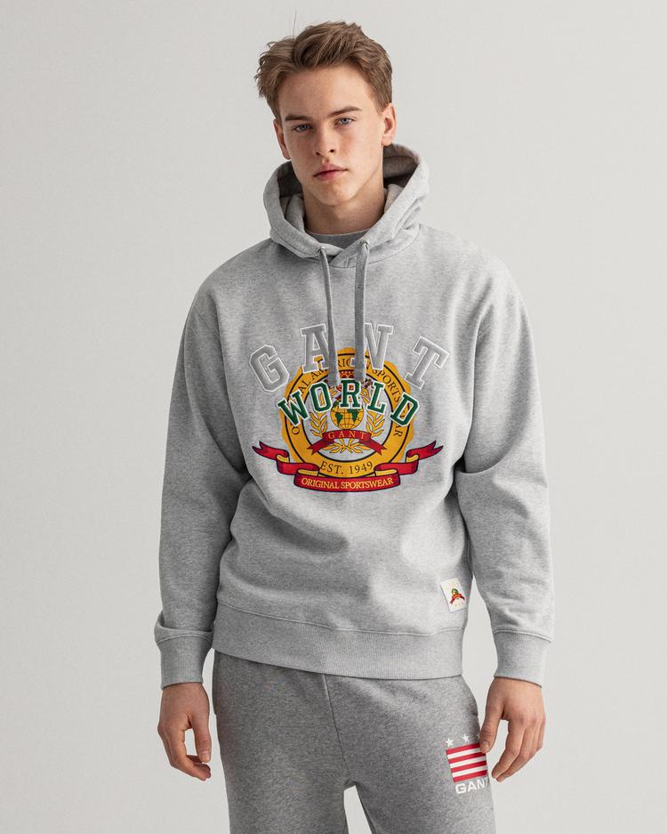 GANT Men's Relaxed Fit World Crest Hoodie