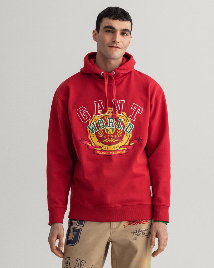 GANT Men's Relaxed Fit World Crest Hoodie - 2007026