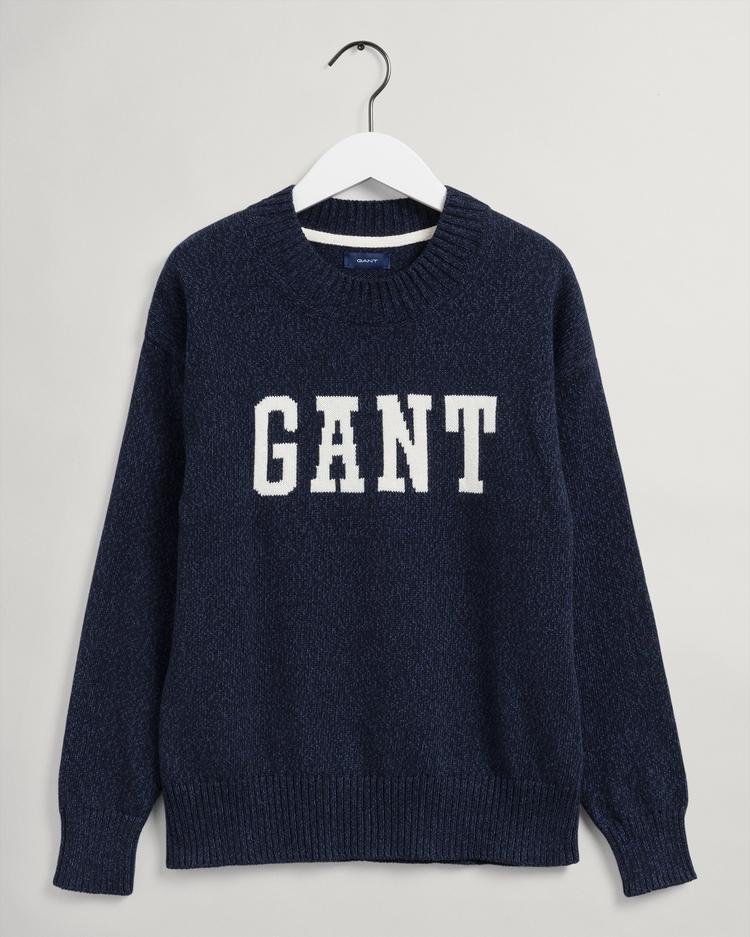GANT Women's Multi Yarn Logo Crew Neck Sweater