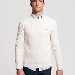 GANT Men's Cotton Cable Crew Neck Sweater