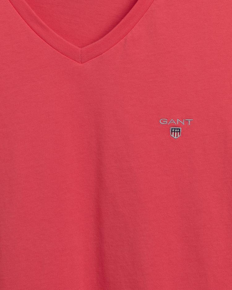 GANT męski T-shirt Original z dekoltem w kształcie litery V Slim Fit