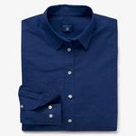 Women's Navy Blue Dotted Regular Shirt