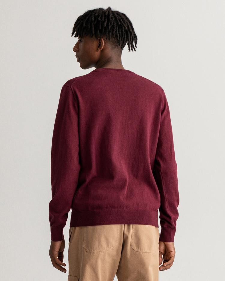 GANT męski sweter z wełny z okrągłym dekoltem - 83101