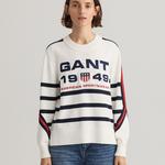 GANT Women's Retro Shield Stripe Crew Neck Sweater