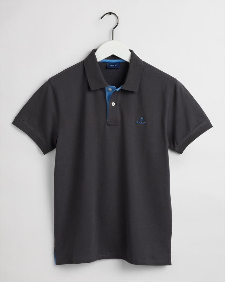 GANT men's pique rugby polo shirt with a contrasting collar and short sleeves - 2052003