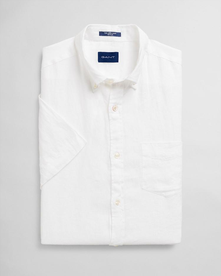 GANT Men's Regular Fit Linen Short Sleeve Shirt