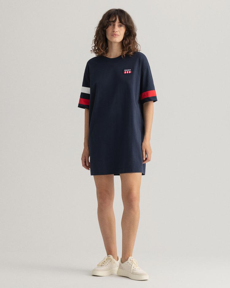 GANT damska sukienka T-shirtowa z logo Retro - 4200468