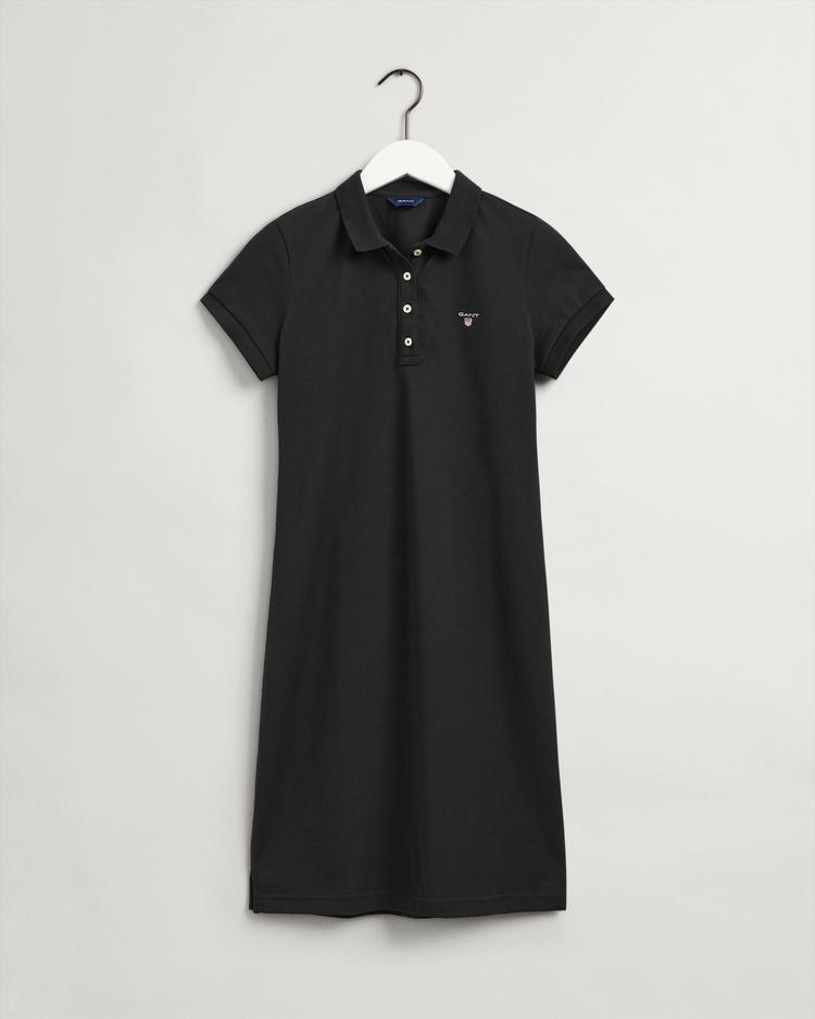 GANT Kadın Siyah Regular Fit Polo Yaka Elbise - 402300